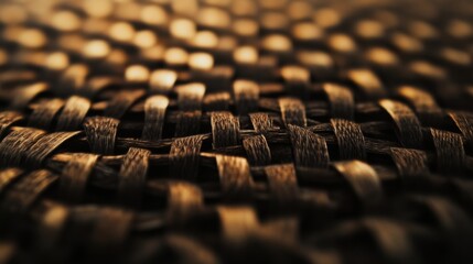 Close-up of a Wicker Basket Texture