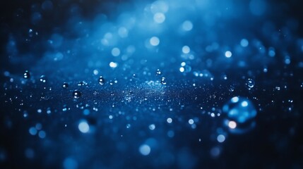 Water Drops on a Blue Surface: Abstract Macro Photography