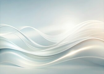 Obraz premium Serene Minimalist Abstract White Waves Background Design for Tranquil Spaces, Calming Decor, and Peaceful Aesthetic in Digital Art and Photography Projects