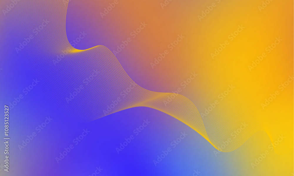 Fototapete vector abstract background with dynamic waves and lines. illustration suitable for design