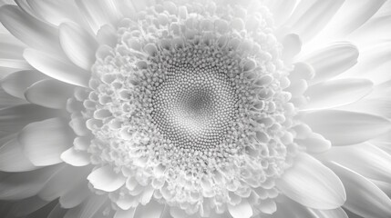 Close-Up Black and White Flower Petals - Floral Texture Photography