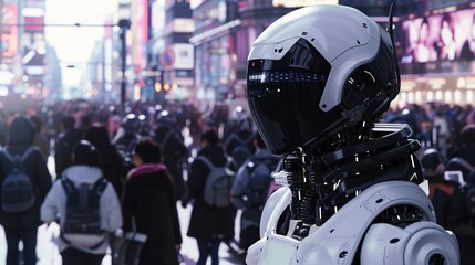 Fototapeta premium Futuristic cityscape at night with a bustling metropolis glowing neon lights and high tech transportation systems The image captures the dynamic and innovative atmosphere of a modern