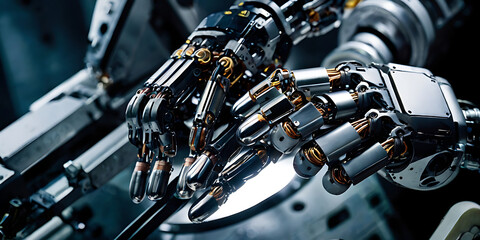 Fototapeta premium AI tech robot in industry, generative ai