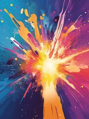 Colorful Explosion: Dynamic Lines and Vibrant Hues - A vibrant explosion of color, symbolizing energy, creativity, joy, freedom, and innovation.