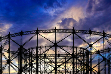 Rome's Gasometer at Sunset