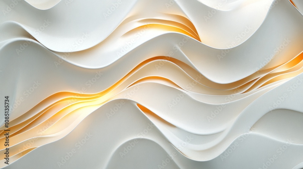 Poster the image is a white and yellow wave that is very long and has a lot of detail