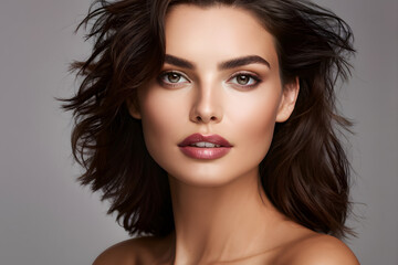 Fototapeta premium A woman with brown hair and a tan complexion