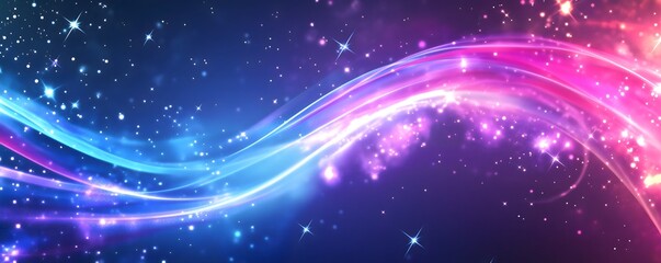 Obraz premium Colorful glowing neon lines in an abstract design with a dynamic digital background