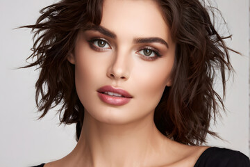Fototapeta premium A woman with brown hair and a brown face