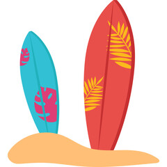 Surfing Board on Sand