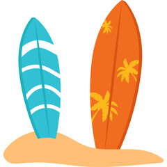 Surfing Board on Sand