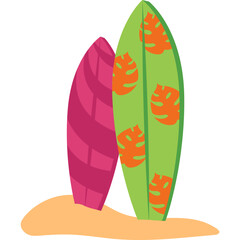 Surfing Board on Sand