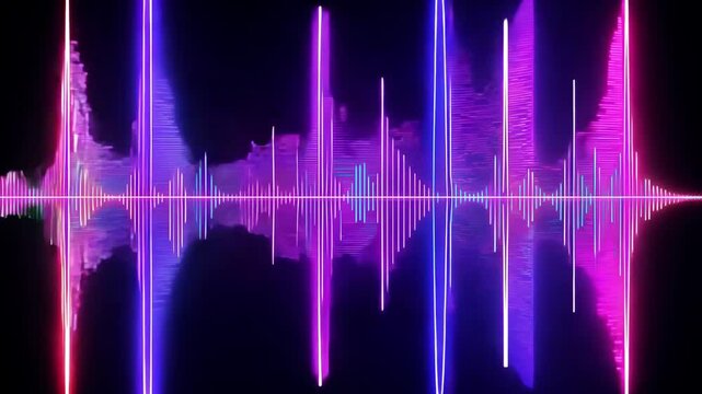 Neon night sound wave visualizer
