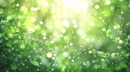 Obraz premium Green leaves with sunlight shining through them