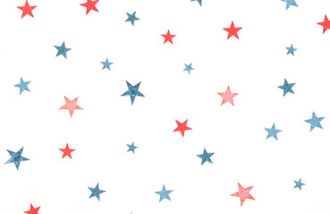 Textured Patriotic Stars Pattern in Red and Blue with Decorative Details