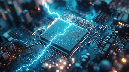 Power surge damaging microchip on circuit board.