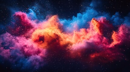 Fototapeta premium Vibrant Nebula, Cosmic Clouds, Space.