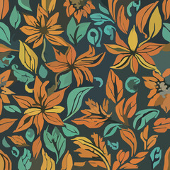 暗闇に輝く花のデザインのベクターイラスト