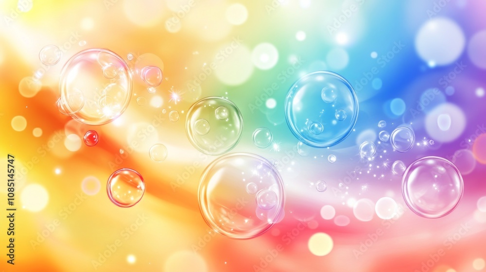 Aufkleber a colorful background with many bubbles of different sizes