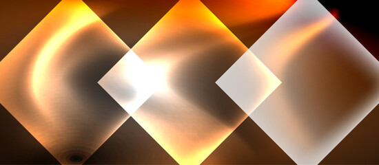 Dark neon colors with glass square shapes