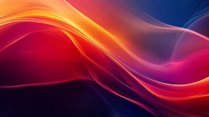 Obraz premium A colorful, abstract painting with a red and orange wave