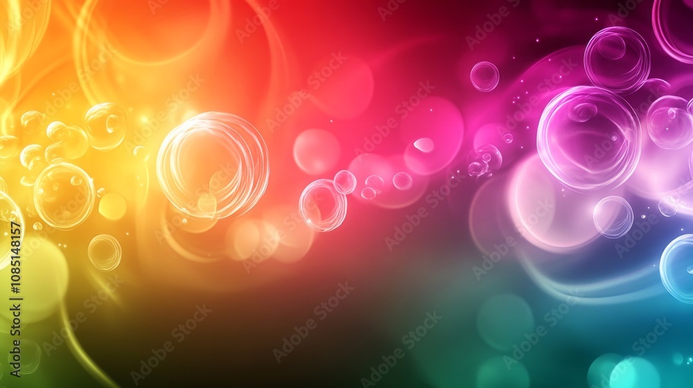 Poster A colorful background with many circles of different sizes