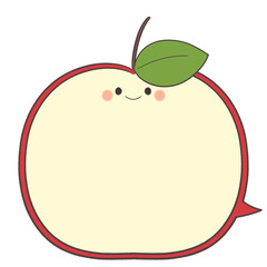 かわいい顔つきのりんごの吹き出し