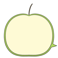 かわいい青りんごの吹き出し