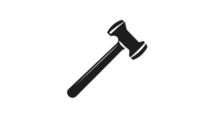 Black and White Hammer Icon