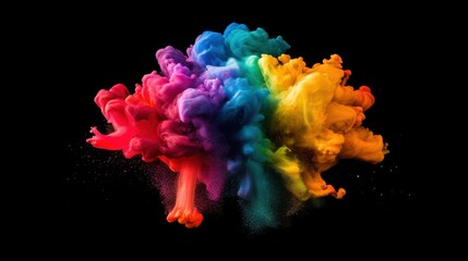Obraz premium Vivid rainbow-colored paint explosion