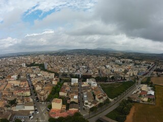 Aerial view of the city, Manacor, Majorca, Balearic Islands, Spain.