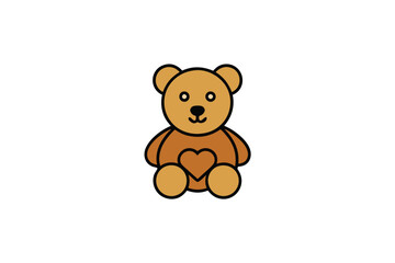 teddy bear icon a charming and simple design.eps