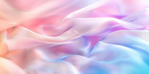 Obraz premium A colorful, flowing piece of fabric with a pink and blue hue