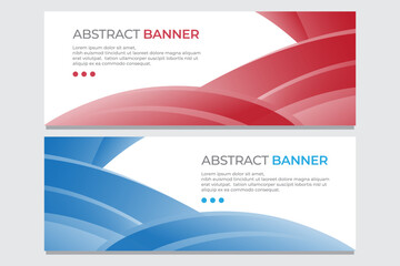 Fototapeta premium Abstract Red and Blue Wave Banner for Modern Design Projects. Perfect for modern marketing, advertising presentations and web headers. Ideal for creative projects that require a dynamic and profession