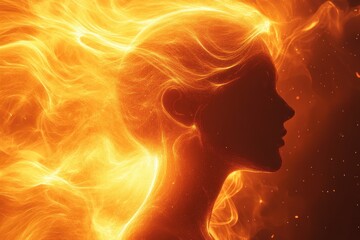 Fiery Woman Silhouette