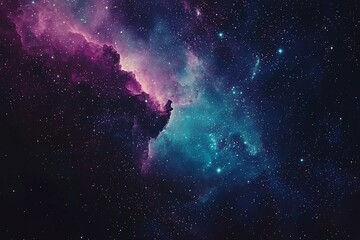 Fototapeta premium Celestial Beauty: A Stunning Cosmic Landscape of Stars and Color