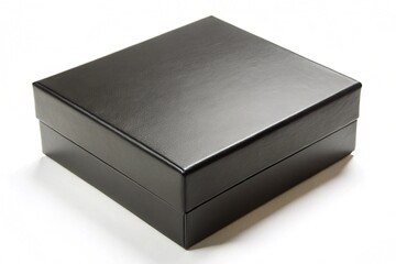 Naklejka premium Blank luxury packaging black box white background.