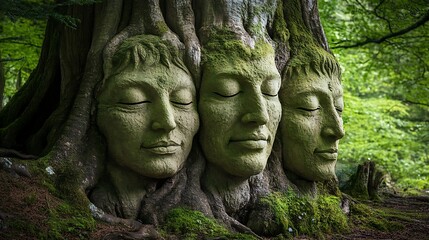 Fototapeta premium A forest where the trees grow sideways