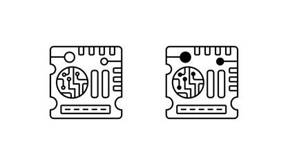 Circuit Board icon design with white background stock illustration