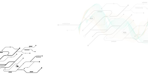 High-tech circuit board connection system. Vector abstract technology on a white background. Abstract technology communication concept vector background. 