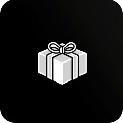 Obraz premium A black and white gift box icon.