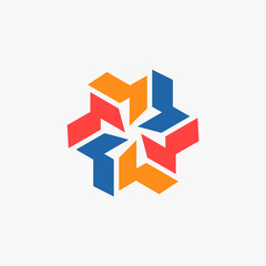 Obraz premium abstract logo design template forming a circle of unity. design vector logo