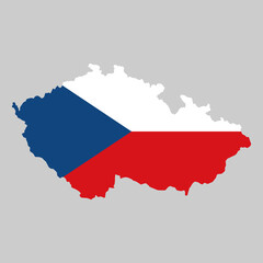 Obraz premium Czech republic map symbol shape, travel web flat concept icon vector illustration .