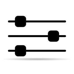 Volume mixer control shadow icon, filter sound symbol button, switch sign vector illustration .