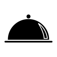 Waiter tray icon, dish menu restaurant web symbol, lunch design vector illustration .