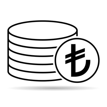 recommend clip art: Lira stack shadow coin, flat icon money design, cash sign vector illustration .