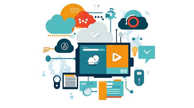 Illustration of workflow optimization using digital apps and cloud-based services 