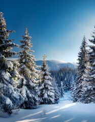 Obraz premium winter and snowy landscape