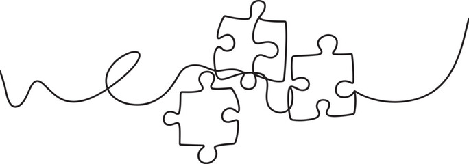 Puzzle Pieces Line Art