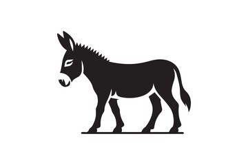 donkey  vector silhouette isolated in white background